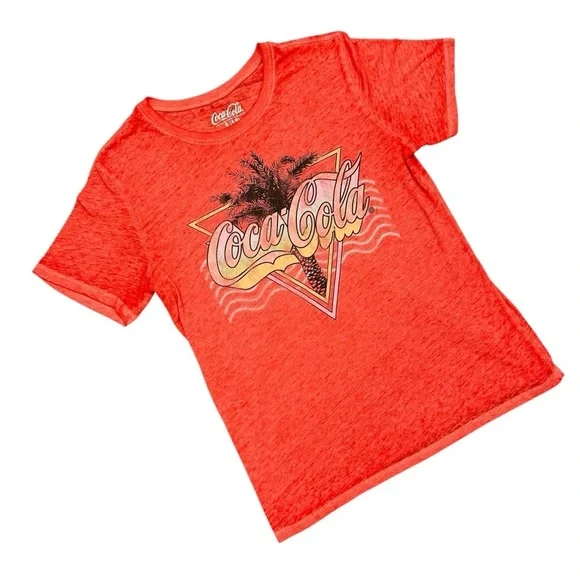 Coca Cola palm tree t shirt in heathered red Small - Picture 4 of 6